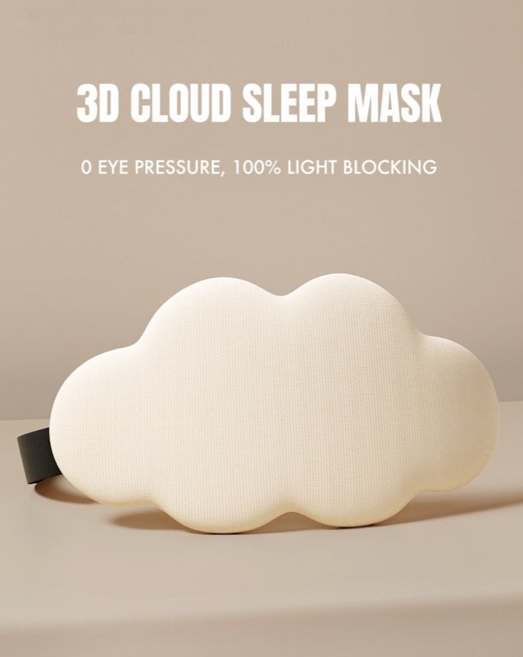 3D Contoured Puffy Cute Could Sleep Eye Mask Ultra Lightproof