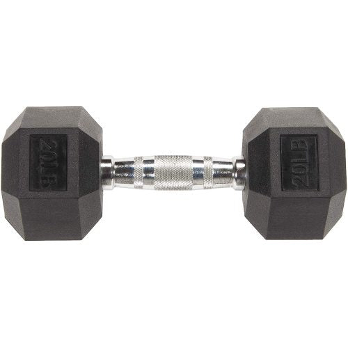 BalanceFrom Rubber Encased Hex Dumbbell Single DB20S 30LB