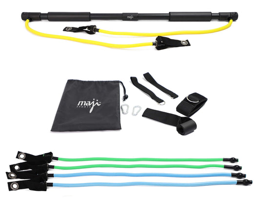 Portable Exercise Bar with Resistance Bands for Full Body